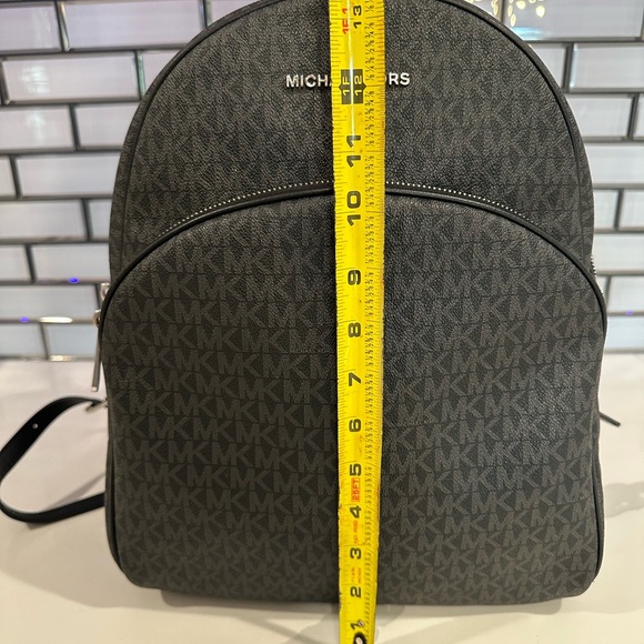 Michael Kors Logo Backpack Purse – Black/Grey MK Monogram - Picture 6 of 7